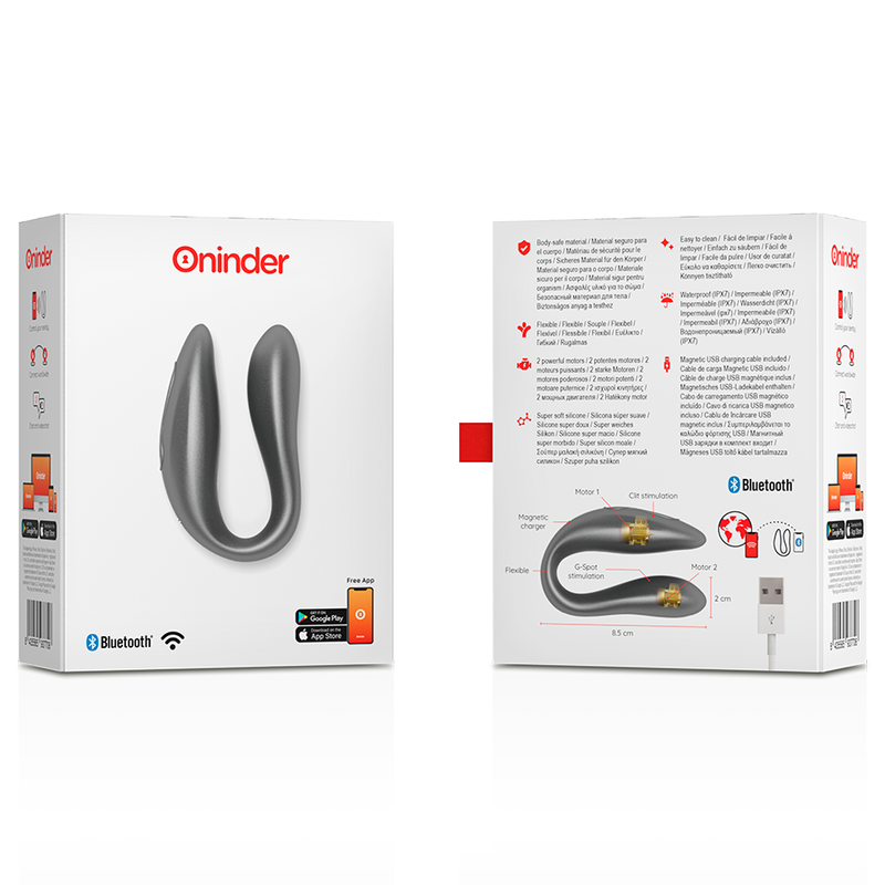 ONINDER LISBOA ESTIMULADOR PUNTO G & CLÍTORIS NEGRO - APP GRATUITA