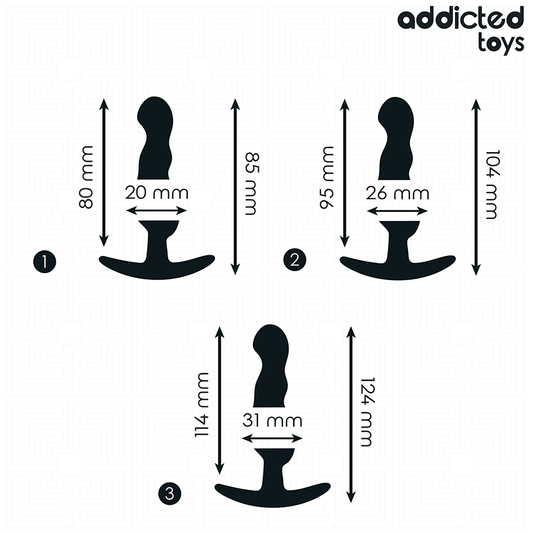 ADDICTED TOYS - SET DE 3 PLUG ANAL SILICONA MODELO 1 - Clítorix