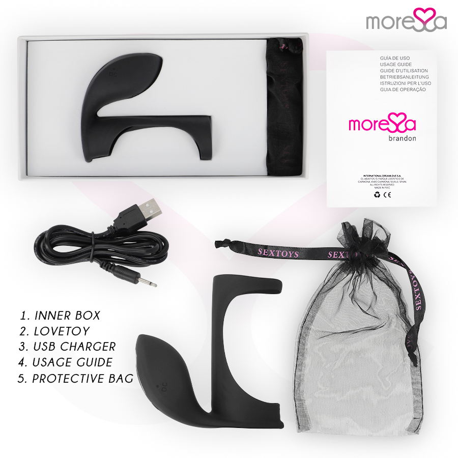 MORESSA - BRANDON POTENTE ANILLO VIBRADOR CON FUNDA DE ENGROSAMIENTO