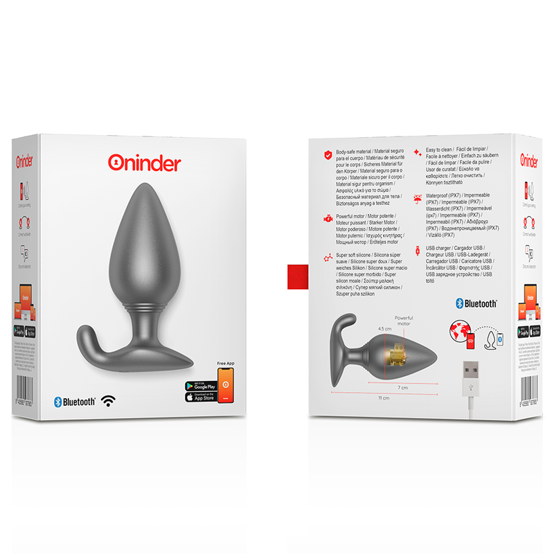 ONINDER - RIO PLUG ANAL VIBRADOR NEGRO CON APP
