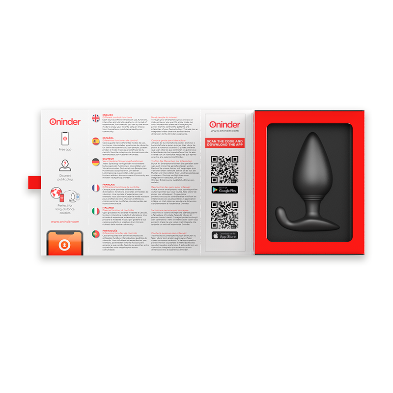 ONINDER - RIO PLUG ANAL VIBRADOR NEGRO CON APP