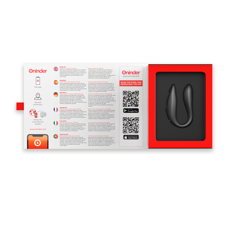 ONINDER LISBOA ESTIMULADOR PUNTO G & CLÍTORIS NEGRO - APP GRATUITA
