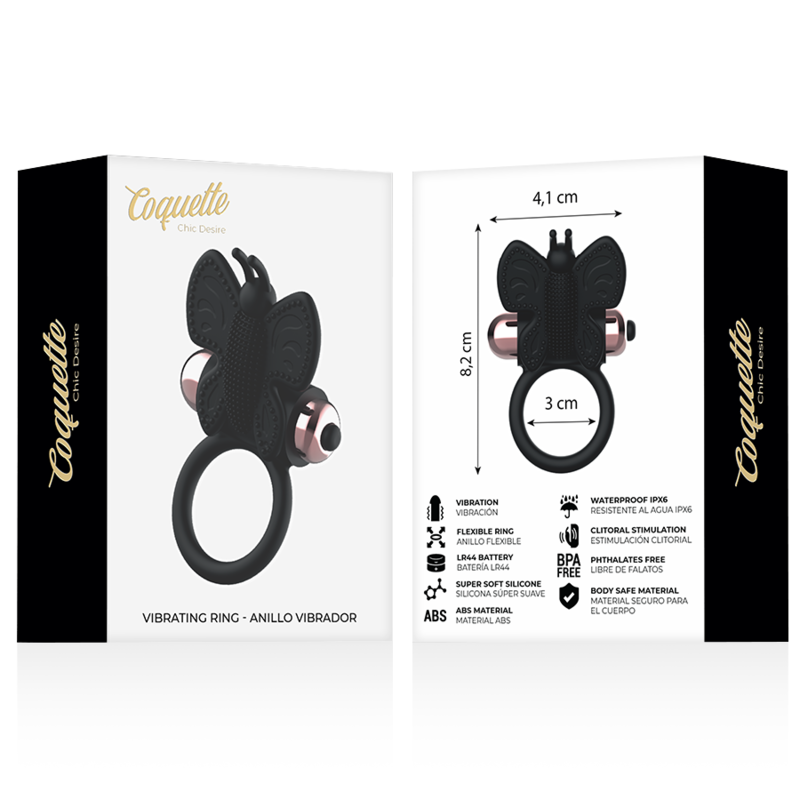 COQUETTE CHIC DESIRE - COCK RING BUTTERFLY ANILLO VIBRADOR