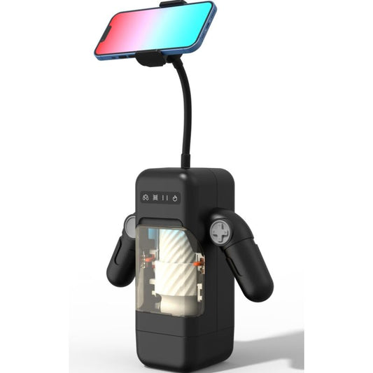 GAME CUP - MASTURBADOR MASCULINO CON VIBRACIÓN Y FUNCIÓN CALOR CON SOPORTE PARA MÓVILES