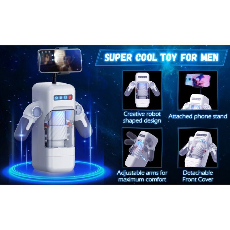 GAME CUP - MASTURBADOR MASCULINO CON VIBRACIÓN Y FUNCIÓN CALOR CON SOPORTE PARA MÓVILES
