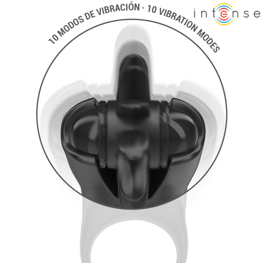 INTENSE - MABEL ANILLO VIBRADOR 10 VIBRACIONES CON ESTIMULADOR DE CLÍTORIS