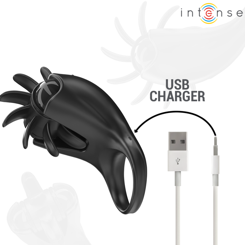 INTENSE - MABEL ANILLO VIBRADOR 10 VIBRACIONES CON ESTIMULADOR DE CLÍTORIS