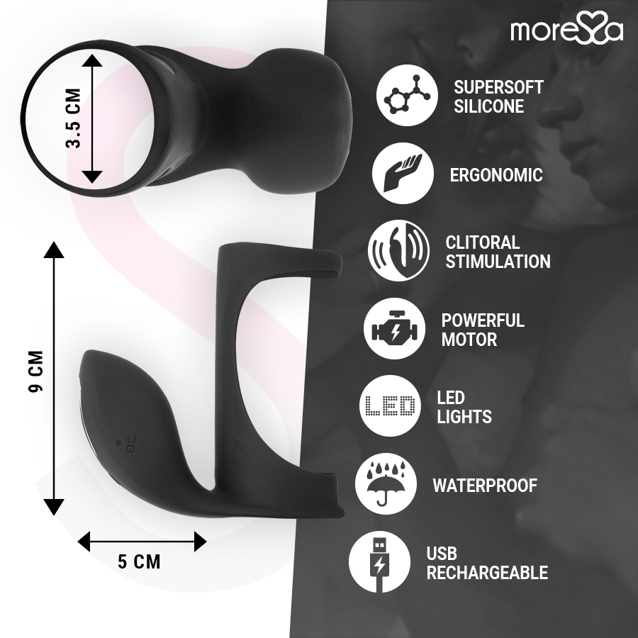 MORESSA - BRANDON POTENTE ANILLO VIBRADOR CON FUNDA DE ENGROSAMIENTO