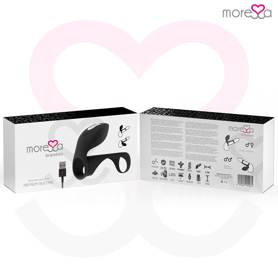 MORESSA - BRANDON POTENTE ANILLO VIBRADOR CON FUNDA DE ENGROSAMIENTO