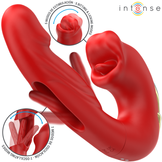 INTENSE - NATHY VIBRADOR DOBLE CON BOCA ESTIMULADORA MULTIFUNCIÓN