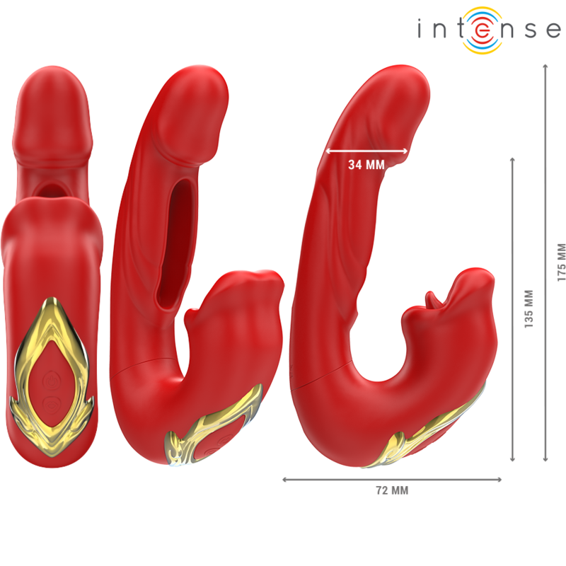 INTENSE - NATHY VIBRADOR DOBLE CON BOCA ESTIMULADORA MULTIFUNCIÓN