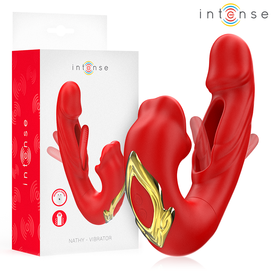 INTENSE - NATHY VIBRADOR DOBLE CON BOCA ESTIMULADORA MULTIFUNCIÓN